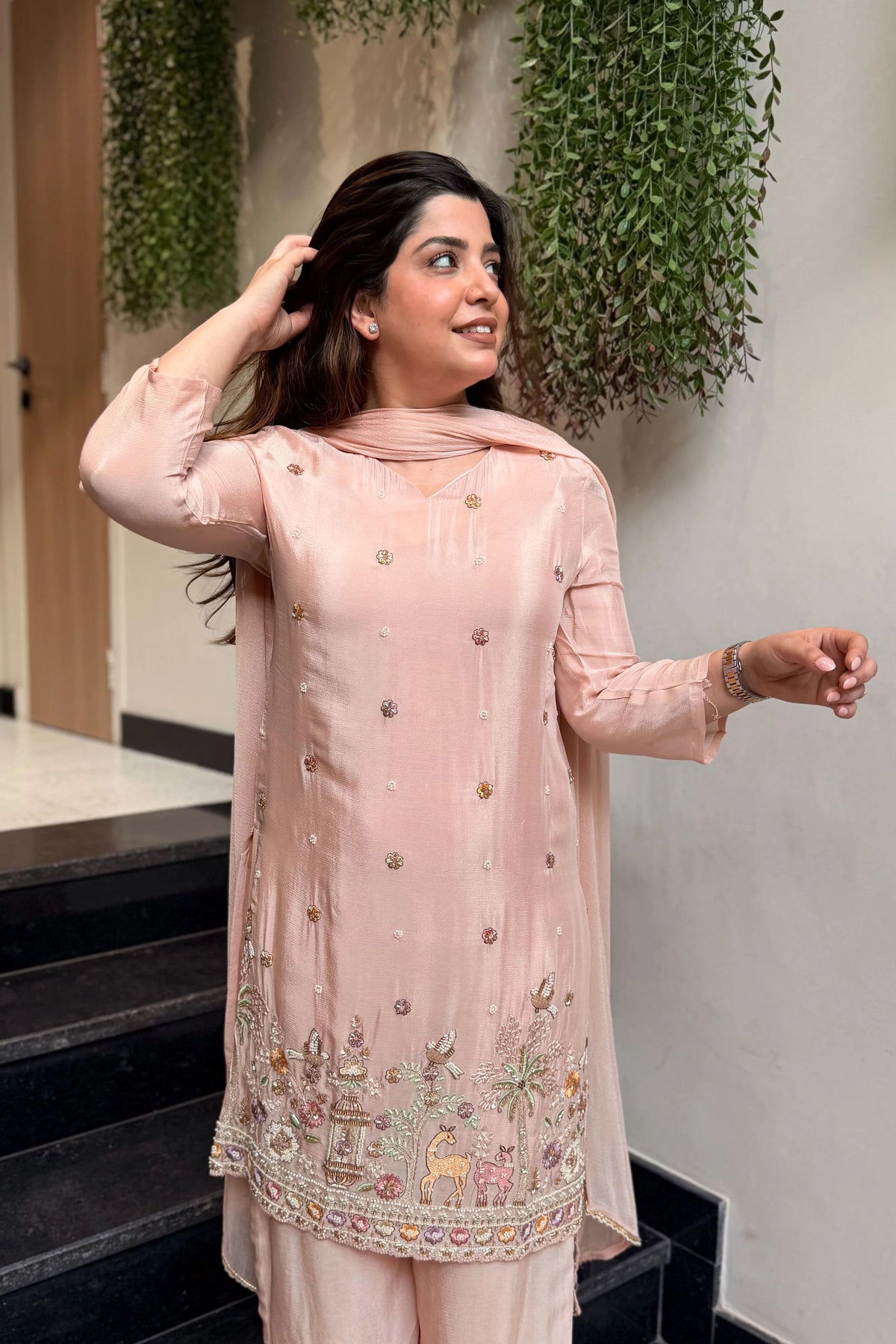 Women's Embroidered Kurta Pant Set with Dupatta