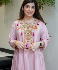 Women's French Crepe Embroidered Kurti with Pant Set – SK-URMILA thumbnail
