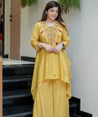 Women's French Crepe Embroidered Kurti with Pant Set – SK-URMILA thumbnail