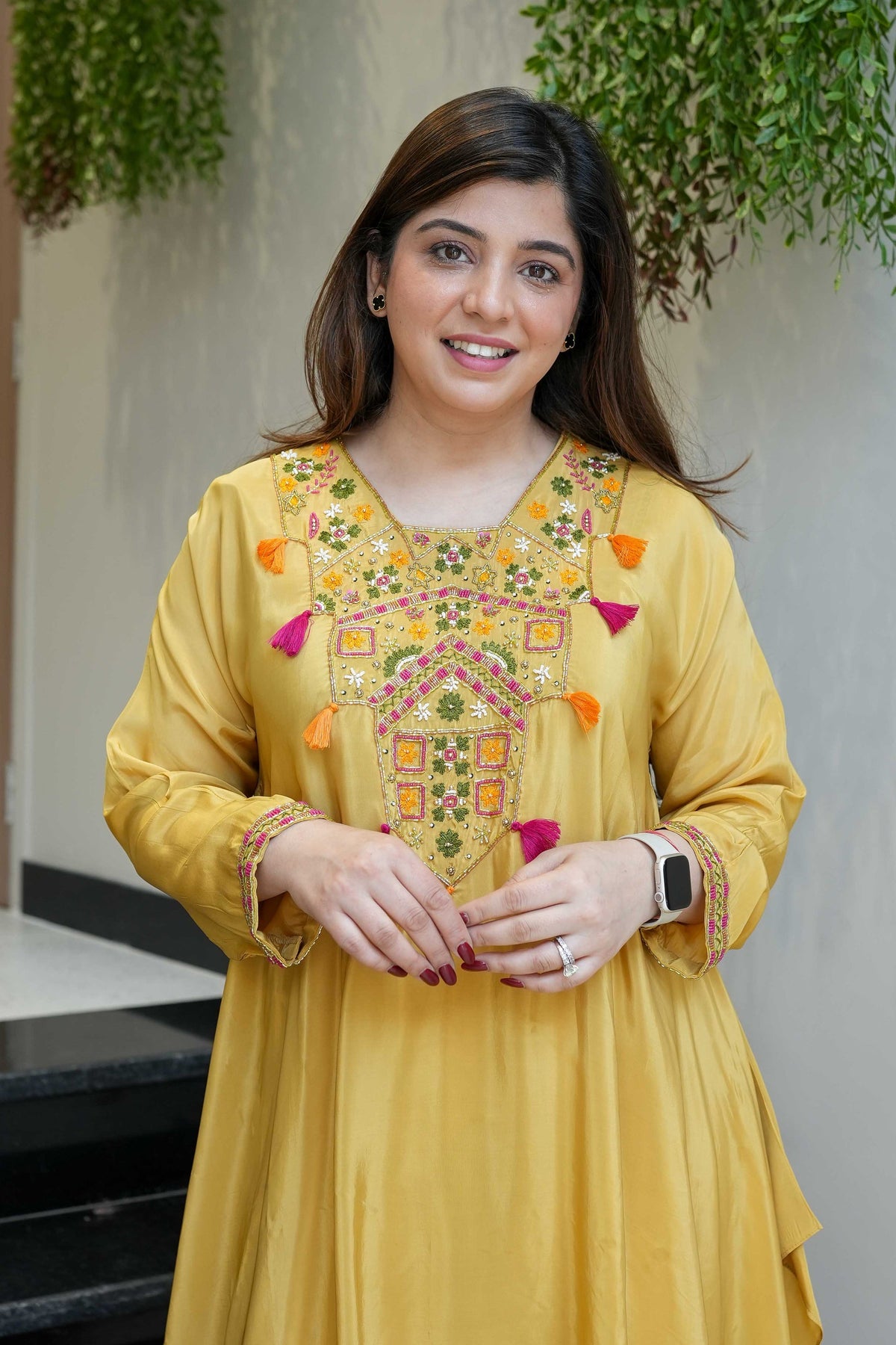 Women's French Crepe Embroidered Kurti with Pant Set – SK-URMILA