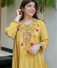 Women's French Crepe Embroidered Kurti with Pant Set – SK-URMILA thumbnail