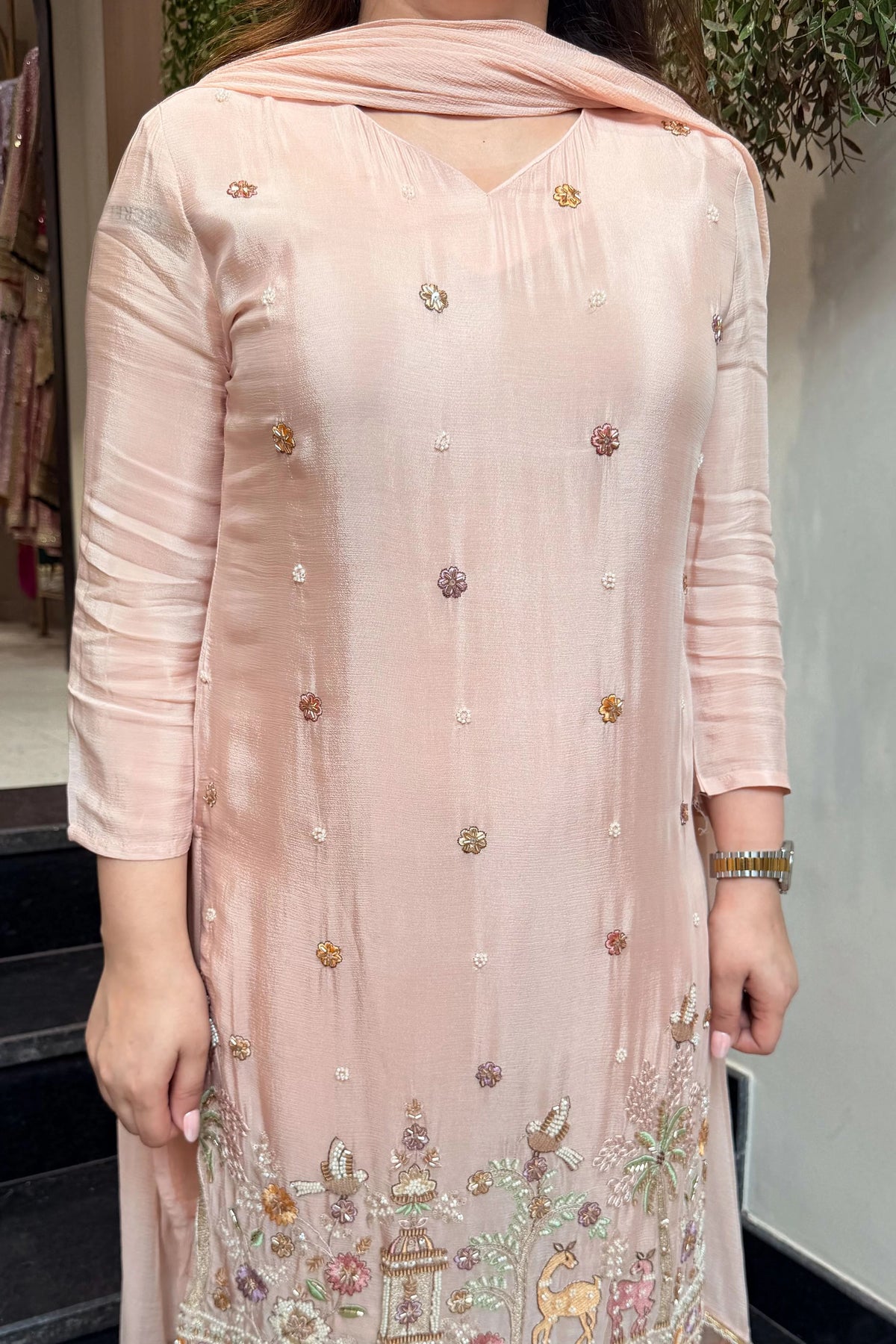 Women's Embroidered Kurta Pant Set with Dupatta