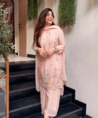 Women's Embroidered Kurta Pant Set with Dupatta thumbnail