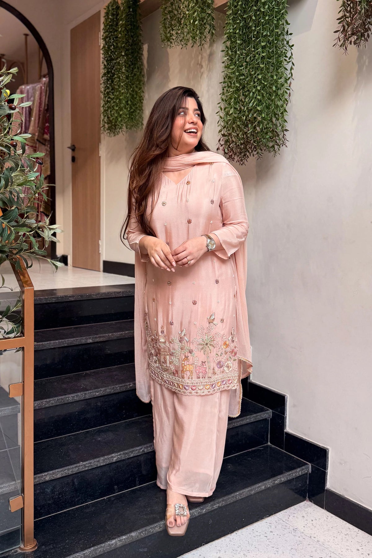 Women's Embroidered Kurta Pant Set with Dupatta