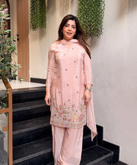 Women's Embroidered Kurta Pant Set with Dupatta thumbnail