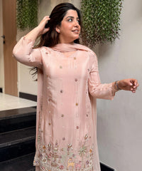 Women's Embroidered Kurta Pant Set with Dupatta thumbnail