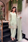 Women's Embroidered Kurta Pant Set with Dupatta