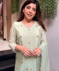Women's Embroidered Kurta Pant Set with Dupatta thumbnail