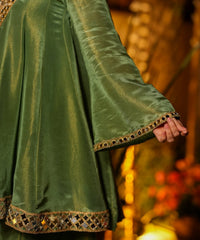 Women's CP Vichitra Embroidered Kurti Palazzo Set with Dupatta thumbnail